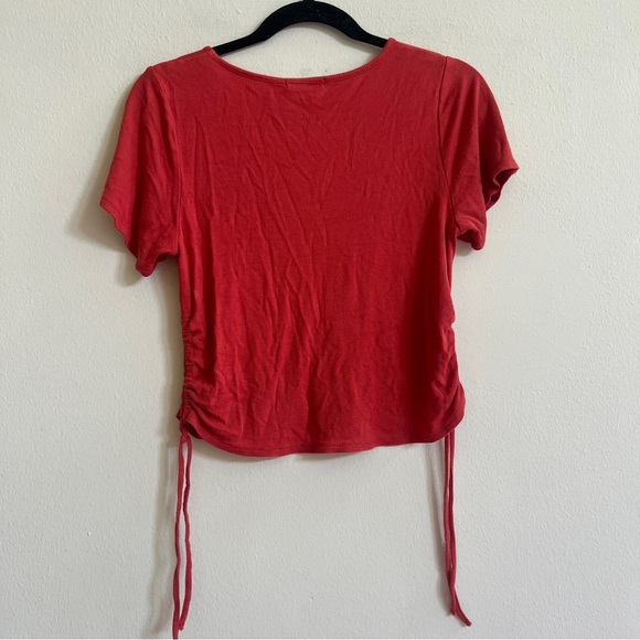 Marine Layer Lexi Ribbed Cinch Top in Baked Apple (XS) - Picture 5 of 5